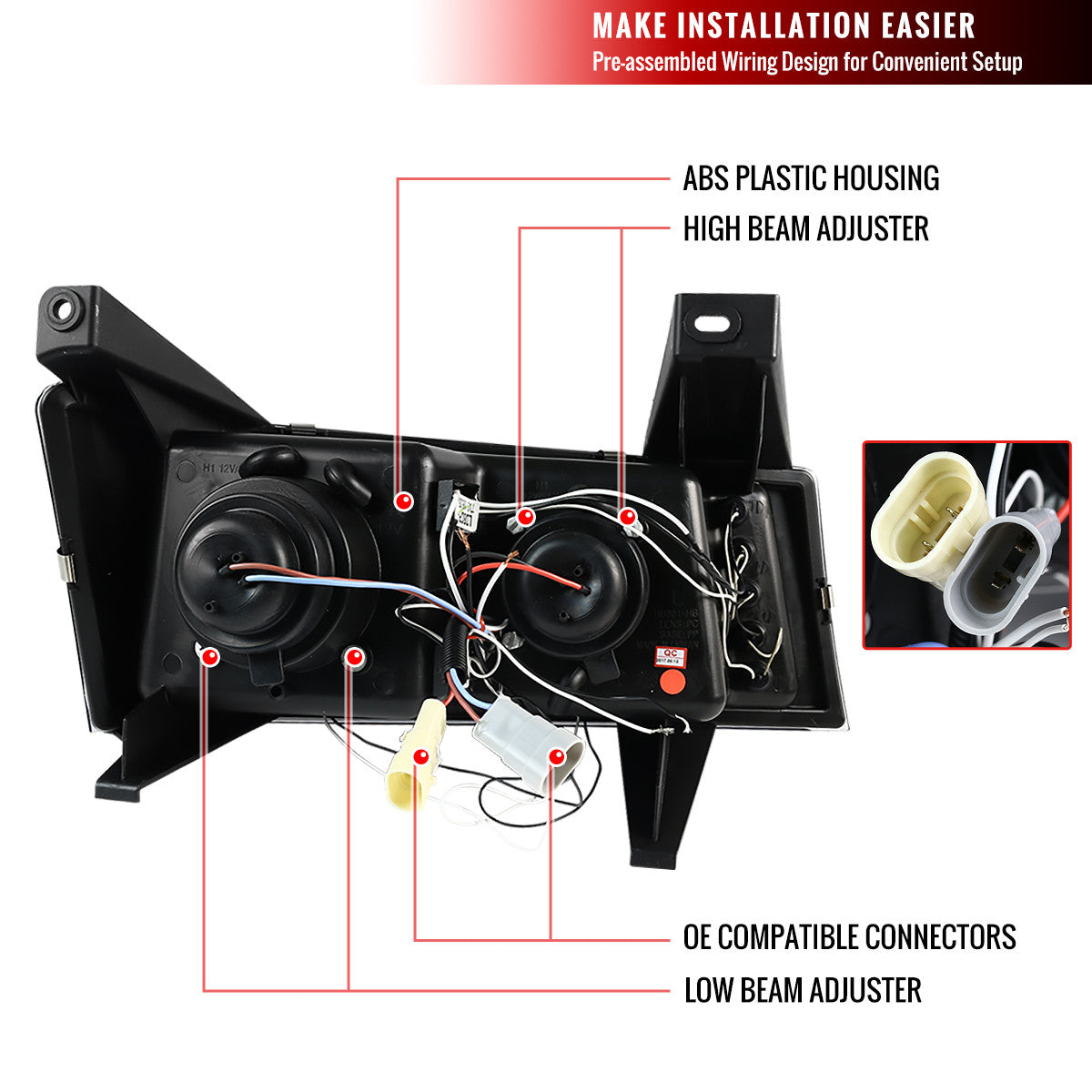 Spec-D 04-12 Chevy Colorado Dual Halo Headlights Black