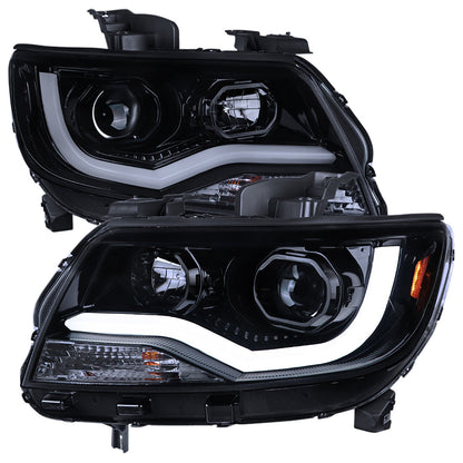 Spec-D 15-22 Chevy Colorado Headlights LED Bar Projector Smoked