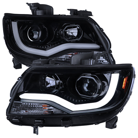 Spec-D 15-22 Chevy Colorado Headlights LED Bar Projector Smoked