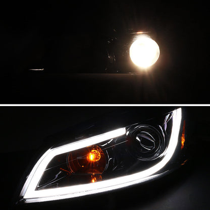 Spec-D 06-16 Impala/Monte Carlo Headlights LED Bar Black/Clear