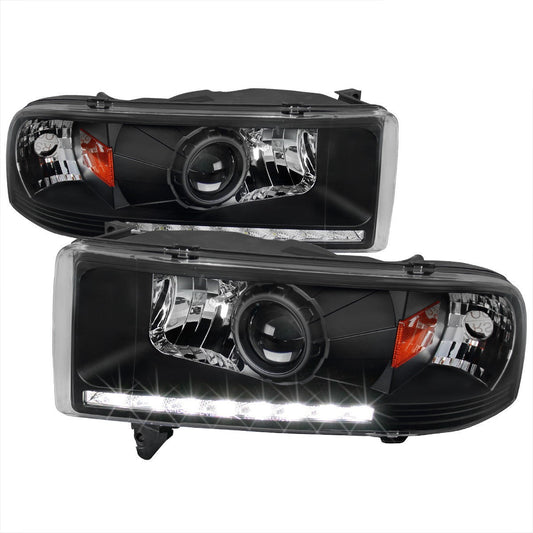 Spec-D 94-02 Dodge Ram Projector Headlights Matte Black/Clear