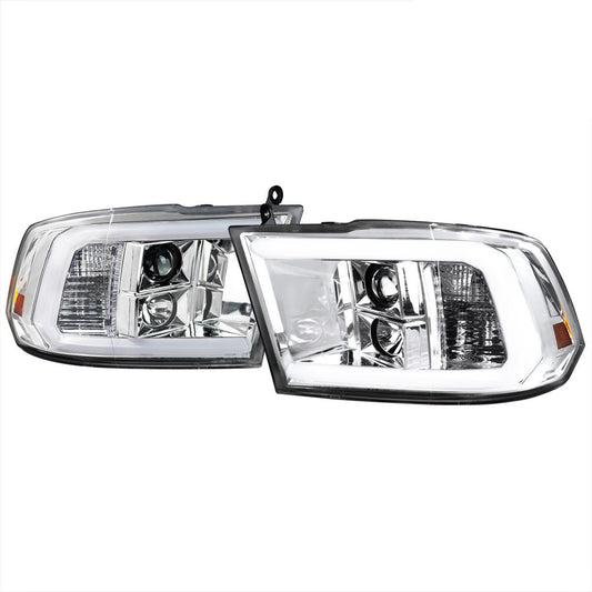 Spec-D 09-18 Dodge Ram 1500 2500 3500 LED C-Bar Headlights Chrome