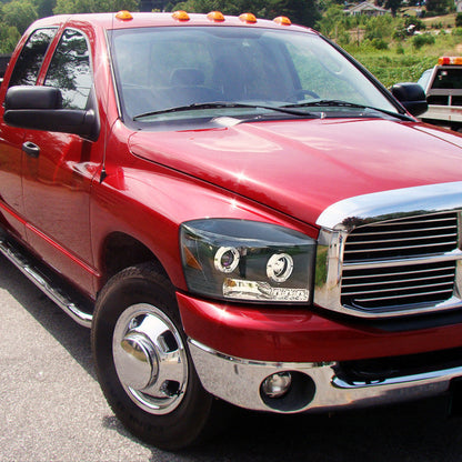 Spec-D 06-08 Dodge Ram Halo LED Projector Headlights Black