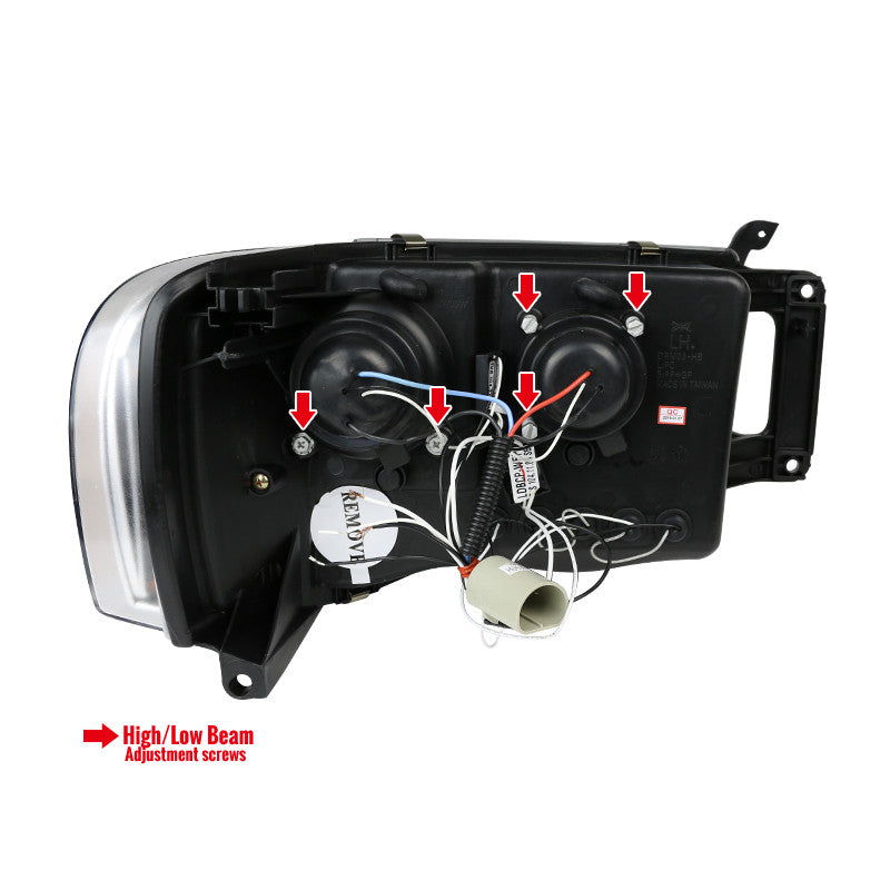 Spec-D 02-05 Dodge Ram Halo LED Projector Headlights Chrome