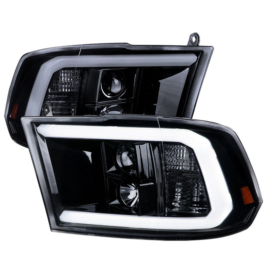 Spec-D 09-18 Dodge Ram 1500 LED Bar Projector Headlights Black/Smoked