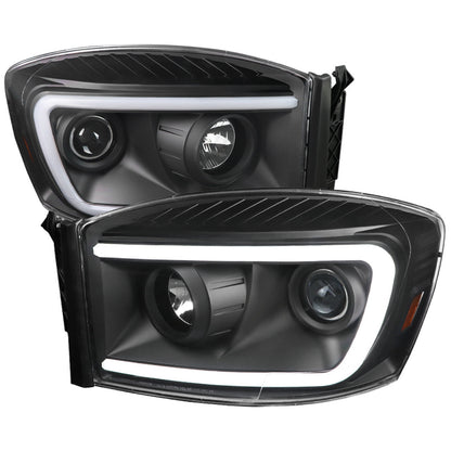 Spec-D 06-08 Dodge Ram Projector Headlights Glossy Black/Smoked