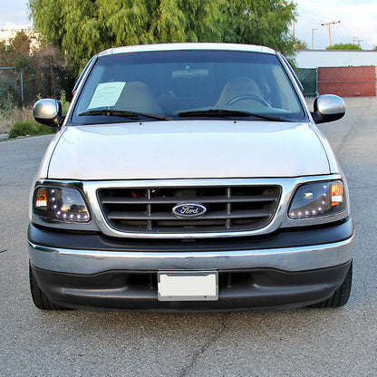 Spec-D 97-04 Ford Expedition F150 Headlights LED Strip Black