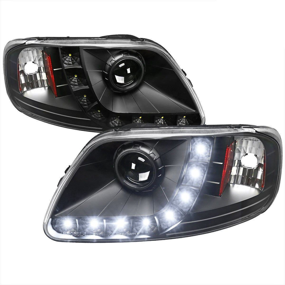 Spec-D 97-04 Ford Expedition F150 Headlights LED Strip Black