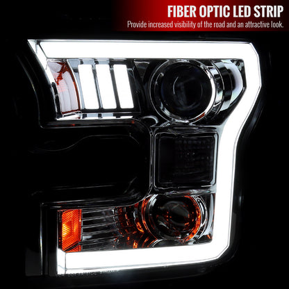 Spec-D 15-17 Ford F150 Projector Headlights Chrome Halogen