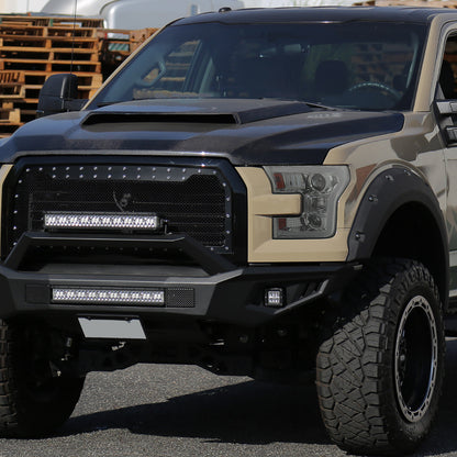 Spec-D 15-17 Ford F150 Projector Headlights LED Bar Smoked