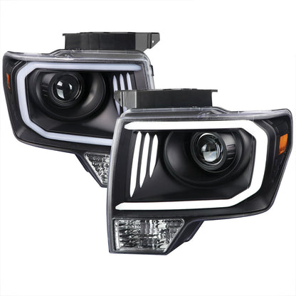 Spec-D 09-14 Ford F150 Projector Headlights Black/Clear