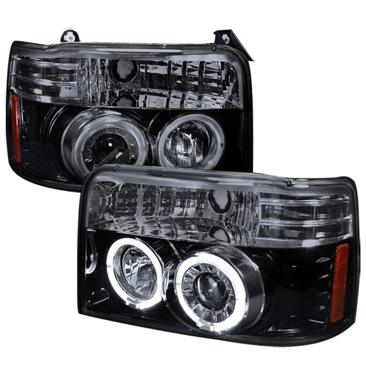 Spec-D 92-96 Ford F150 F250 Bronco Headlights Black/Smoked