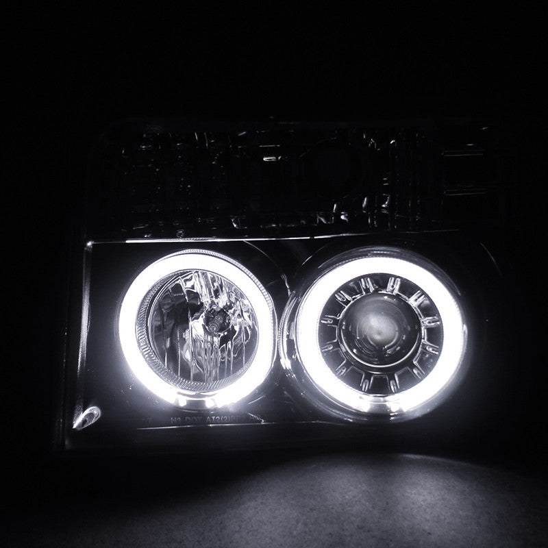 Spec-D 92-96 Ford F150 F250 Bronco Headlights Black/Smoked