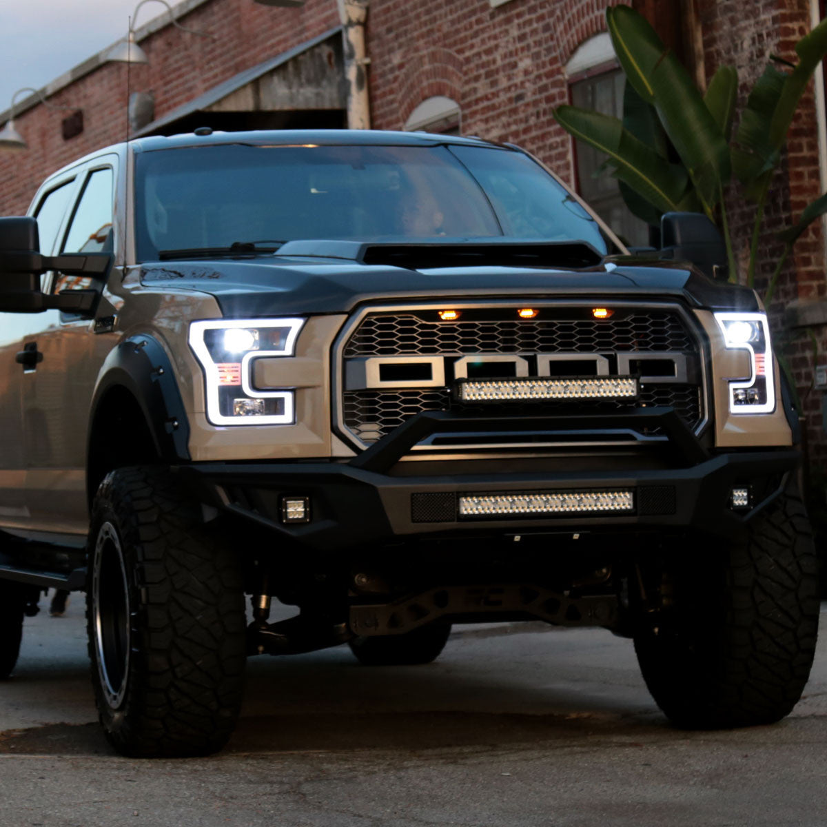 Spec-D 15-17 Ford F150 LED Bar Headlights Black Clear Lens