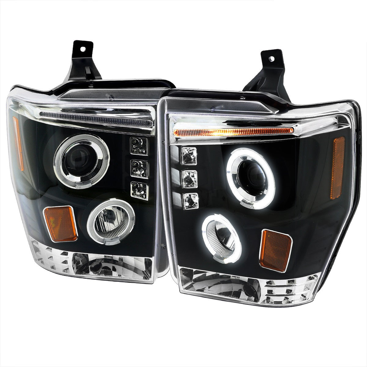 Spec-D 08-10 Ford F250 F350 F450 Super Duty Headlights Black