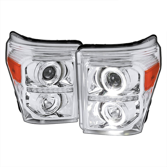 Spec-D 11-16 Ford F250 F350 F450 Projector Headlights Chrome