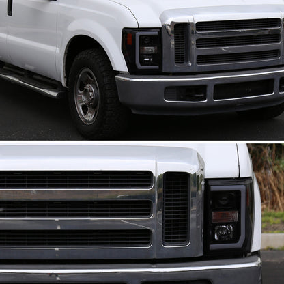 Spec-D 08-10 Ford F250 F350 F450 Projector Headlights Smoked