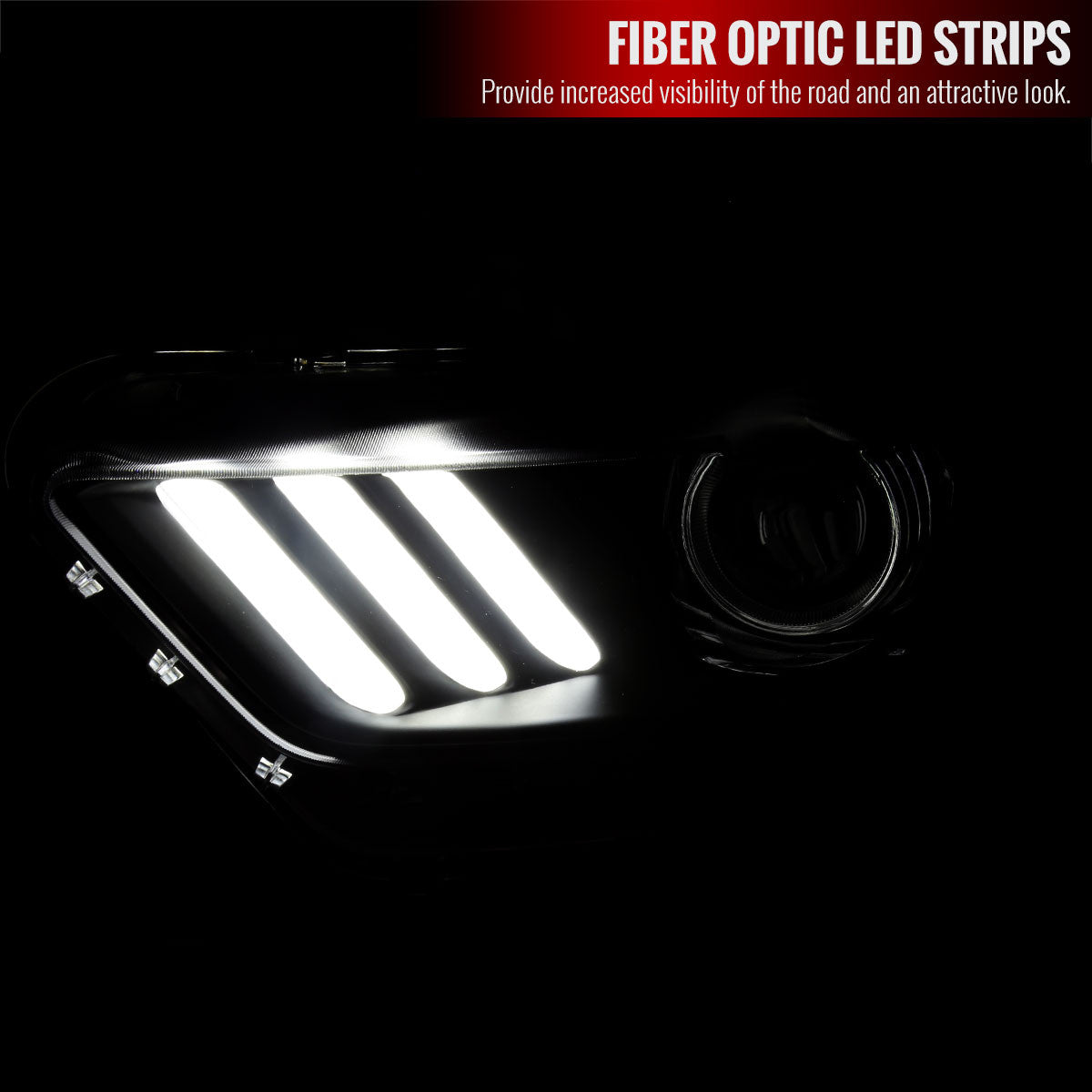 Spec-D 15-20 Ford Mustang Projector Headlights Black Smoked