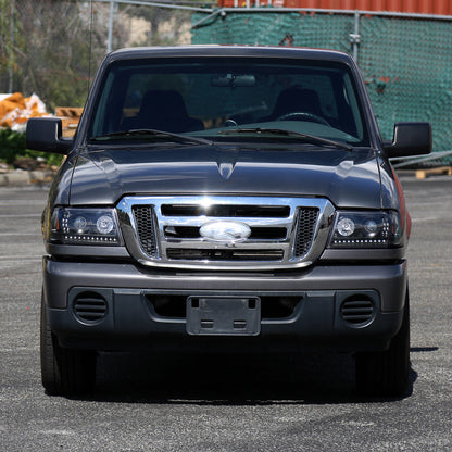 Spec-D 01-11 Ford Ranger Projector Headlights LED Strip Black/Clear