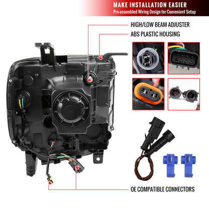 Spec-D 14-19 GMC Sierra Projector Headlights LED Strip Chrome