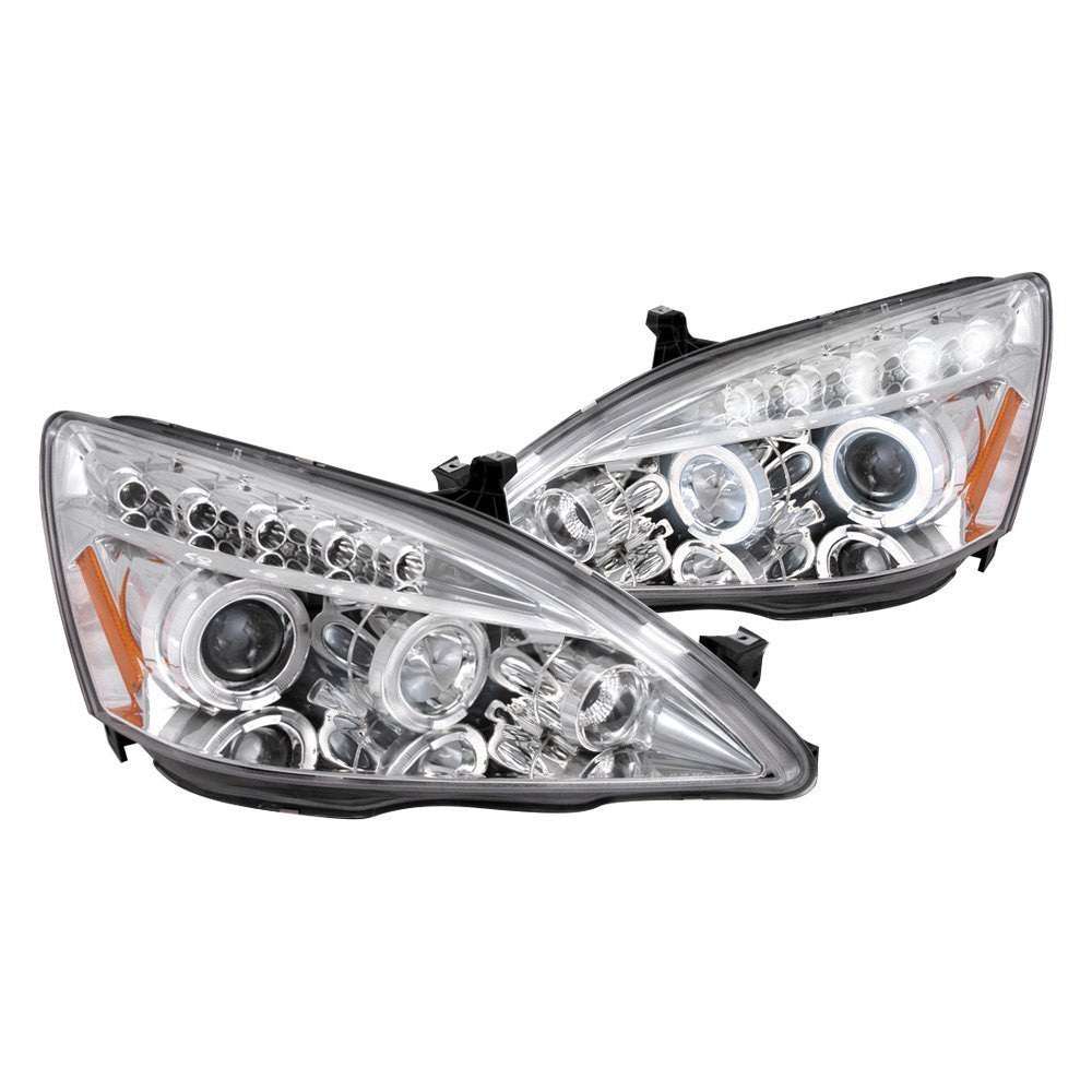 Spec-D 03-07 Honda Accord Halo Projector Headlights Chrome