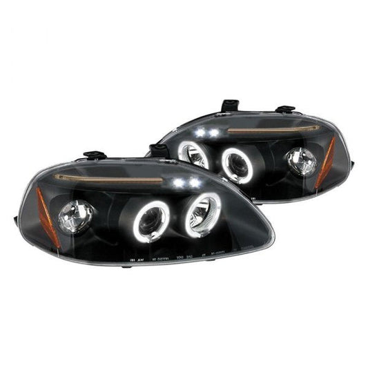 Spec-D 96-98 Honda Civic Halo Projector Headlights Black