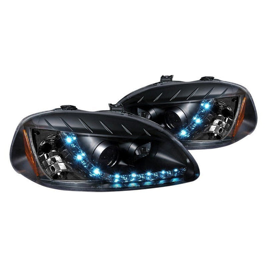 Spec-D 96-98 Honda Civic R8 Halo Projector Headlights Black