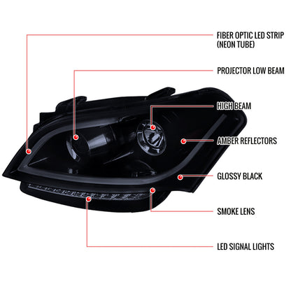 Spec-D 10-11 Kia Soul Headlights LED Bar Projector Smoked