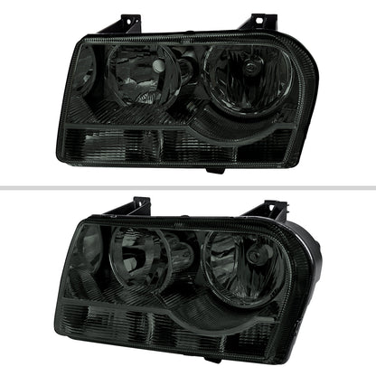 Spec-D 05-10 Chrysler 300 OE Style Chrome w Smoked Lens Headlights