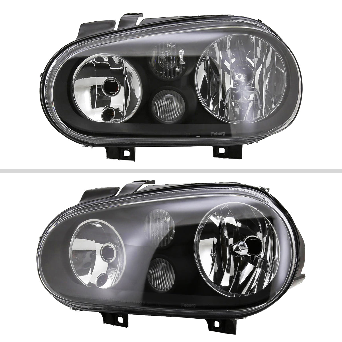 Spec-D 99-06 VW Golf Mk4 GTI/R32 Cabrio V2 Headlights OEM Style Black