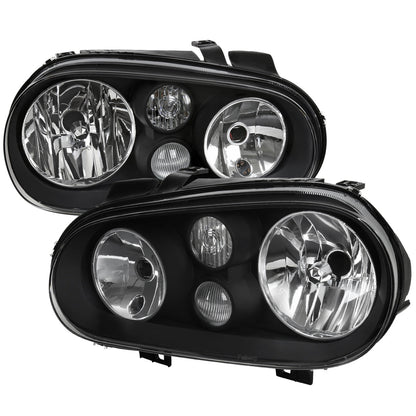 Spec-D 99-06 VW Golf Mk4 GTI/R32 Cabrio V2 Headlights OEM Style Black
