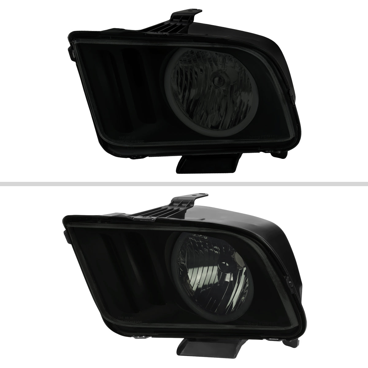 Spec-D 05-09 Ford Mustang LED Halo Headlights OEM Style Black/Smoked