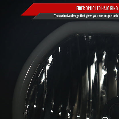 Spec-D 05-09 Ford Mustang LED Halo Headlights OEM Style Black/Smoked