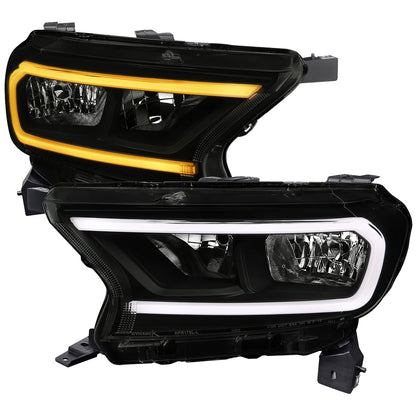 Spec-D 19-24 Ranger XL XLT Headlights OEM Style Light Bar Black/Smoked