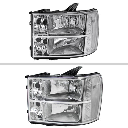 Spec-D 07-14 GMC Sierra Denali Headlights OEM Style Reflector Chrome