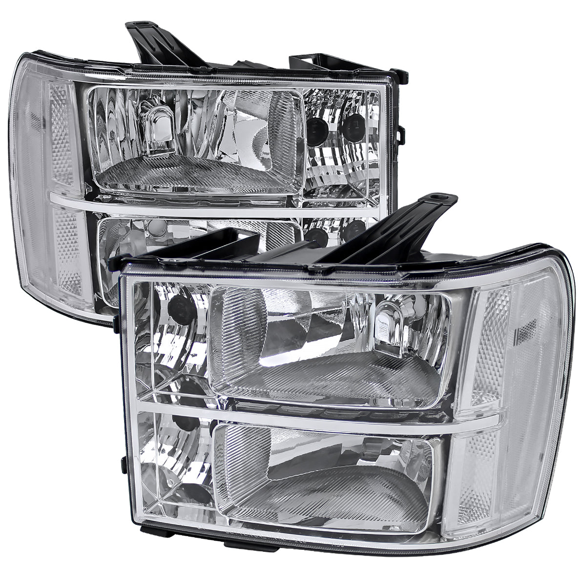 Spec-D 07-14 GMC Sierra Denali Headlights OEM Style Reflector Chrome