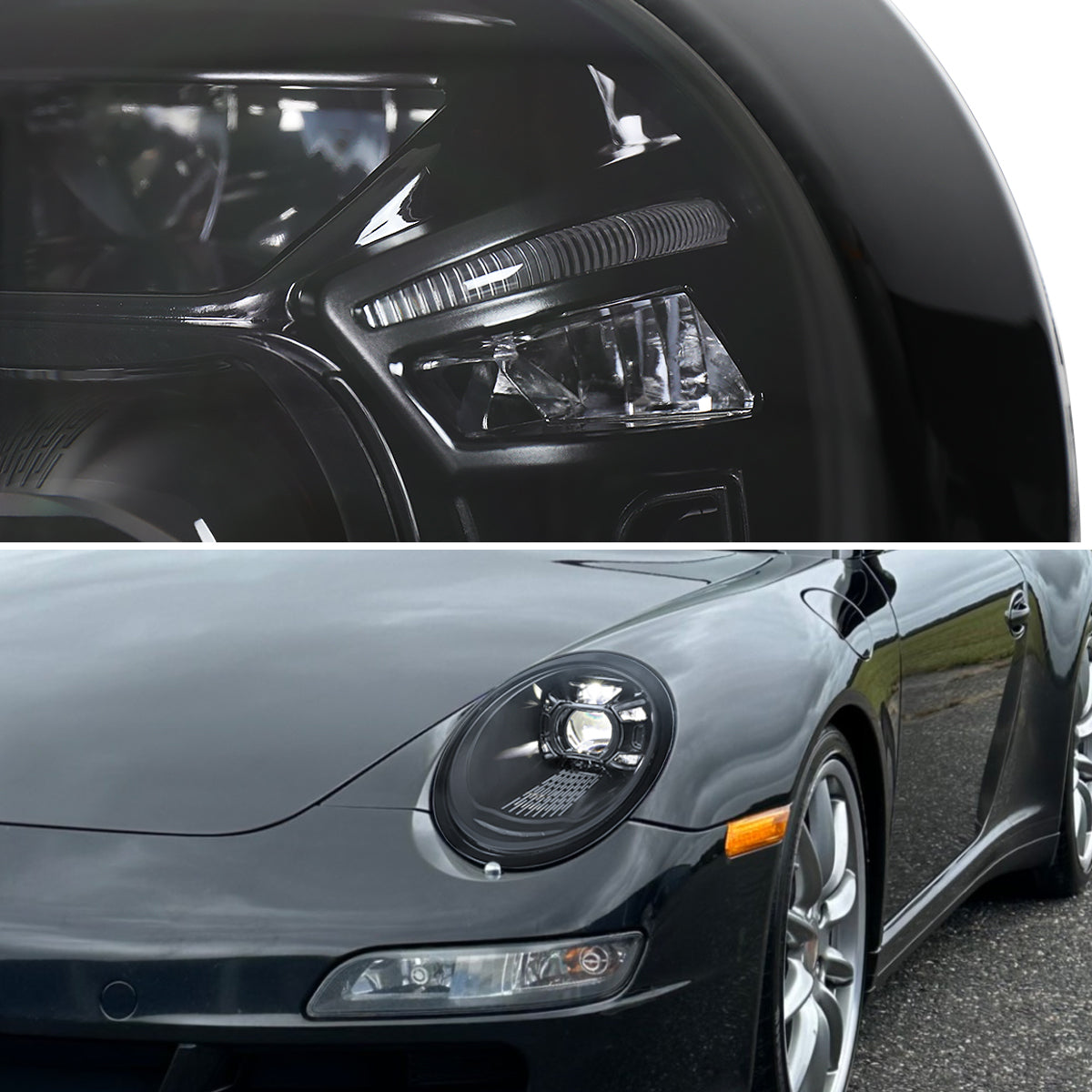 Spec-D 05-08 Porsche 911 997.1 LED Projector Headlights Black