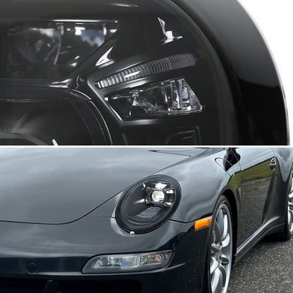 Spec-D 05-08 Porsche 911 997.1 LED Projector Headlights Black