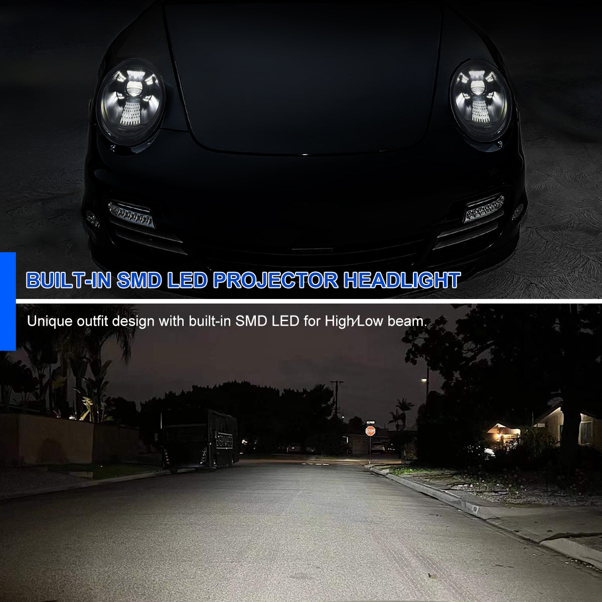 Spec-D 05-08 Porsche 911 997.1 LED Projector Headlights Black