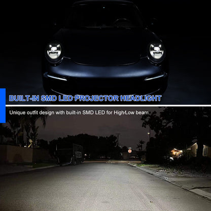 Spec-D 12-2018 Porsche 911 991 LED Projector Headlights Black