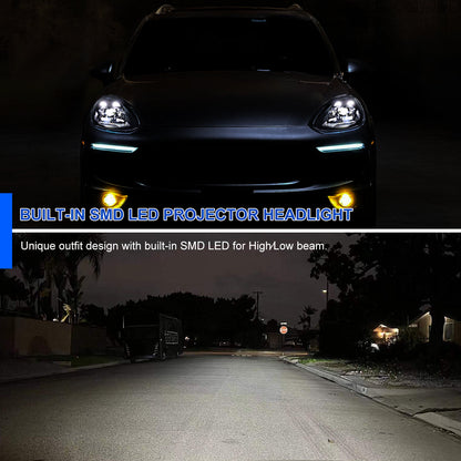 Spec-D 11-14 Porsche Cayenne 958 Matrix Style Porjector Headlights Blk