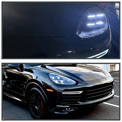 Spec-D 15-17 Porsche Cayenne 958 Matrix Style Headlights Dynamic Black