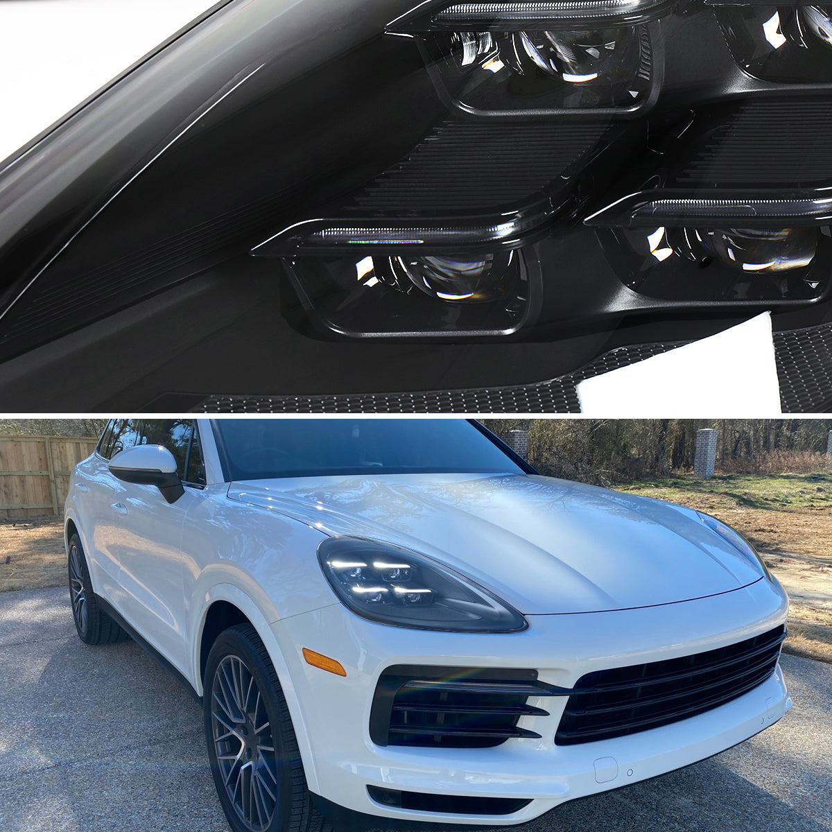 Spec-D 18-23 Porsche Cayenne Headlights Matrix Style Dynamic Black