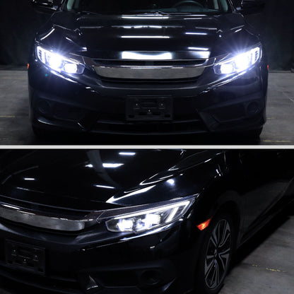 Spec-D 16-21 Honda Civic Led Projector Headlight Black/Smoke Lens