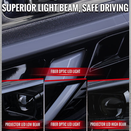 Spec-D 16-21 Honda Civic Led Projector Headlight Black/Smoke Lens