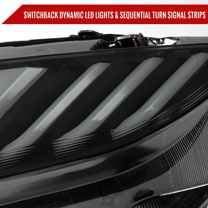 Spec-D 16-21 Honda Civic Headlights Switchback SEQ LED Black/Smoked