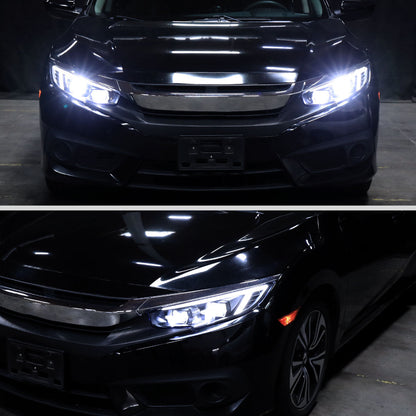 Spec-D 16-21 Honda Civic Led Projector Headlight Black