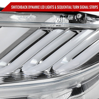 Spec-D 16-21 Honda Civic Headlights Switchback Sequential LED Chrome
