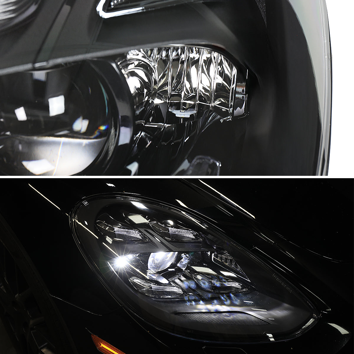 Spec-D 17-22 Porsche Panamera Headlights Matrix Style Projector Black