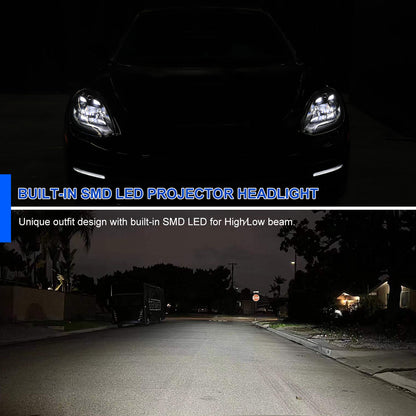 Spec-D 17-22 Porsche Panamera Headlights Matrix Style Projector Black